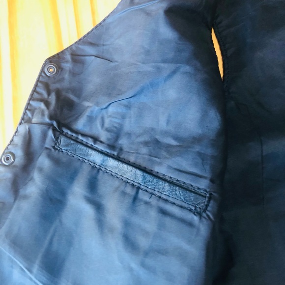 HOT LEATHERS Motorcycle Vest Men's L Leather Black Biker Snap VTG And a Tshirt M - Picture 7 of 16